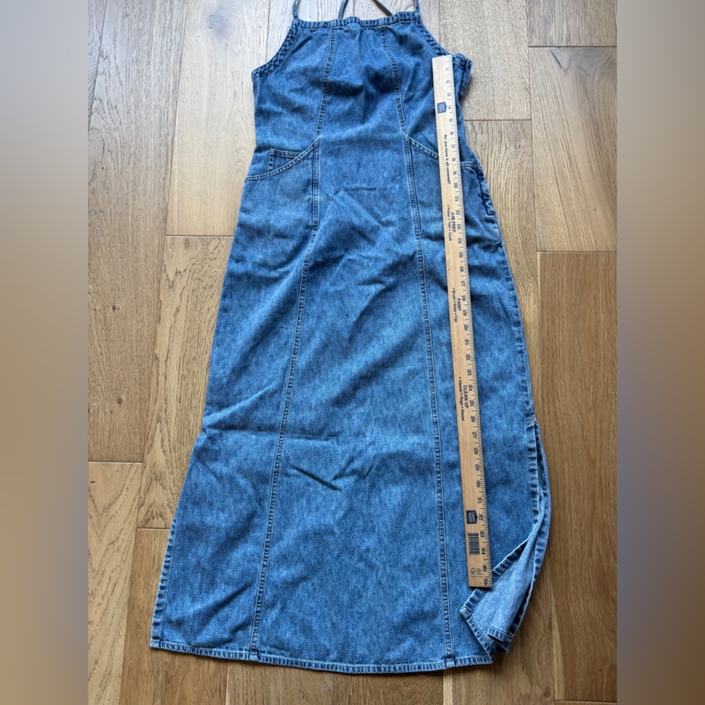RARE 90’s american eagle denim maxi dress sleeveless womens 8 - Picture 2 of 6